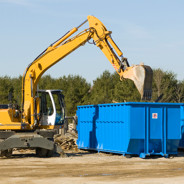 can i choose the location where the residential dumpster will be placed in The Hideout PA